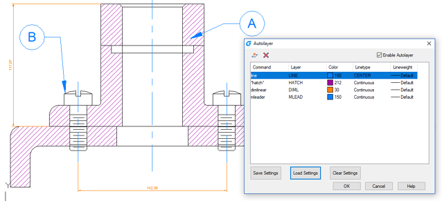 GstarCAD 2018 automatyczne warstwy