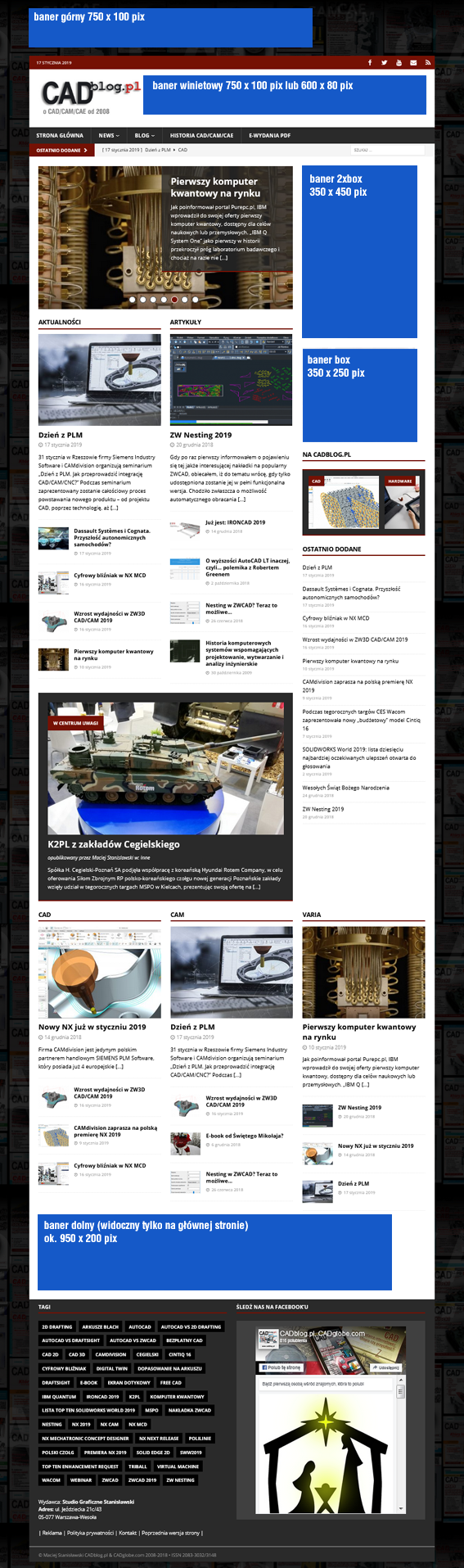 moduły reklamowe CADblog.pl 2019